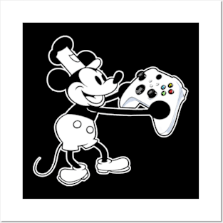 Steamboat Willie Gamer Posters and Art